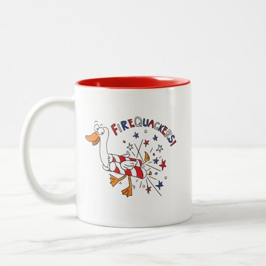 7月4日のFirequackers Duck Coffee Mug ツートーンマグカップ (左)