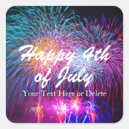 7月4日のFireworksクールパーティー スクエアシール