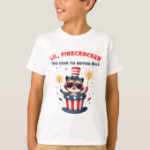7月4日のLil' Firecracker Raccoon Tシャツ (正面)