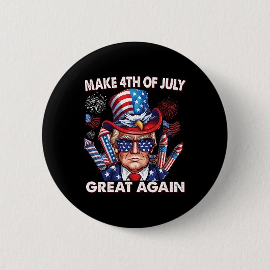7月4日のMake 4再素晴らしび7月4日トランプ4日Ju 缶バッジ (正面)
