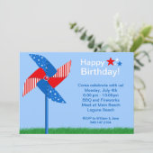 7月4日のPinwheel誕生日パーティーの招待 招待状 (スタンド正面)