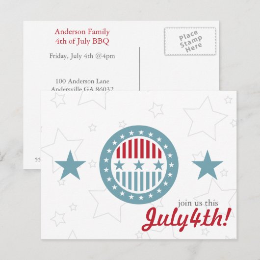 7月4日はがき ポストカード (正面/裏面)