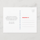 7月4日はっきりした木モダン米素朴州旗 インビテーションポストカード (裏面)