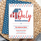7月4日はっきりした木モダン米素朴州旗 招待状