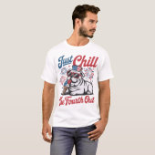 7月4日はリラックス ブルドッグ Tシャツ (正面フル)