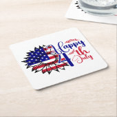 7月4日ひまわり スクエアペーパーコースター (アングル)