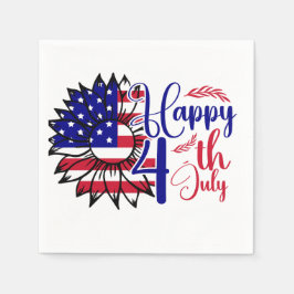 7月4日ひまわり スタンダードカクテルナプキン