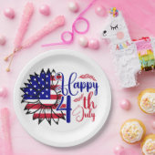 7月4日ひまわり ペーパープレート (パーティー)