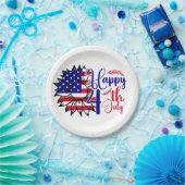 7月4日ひまわり ペーパープレート (パーティー)