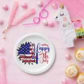 7月4日ひまわり ペーパープレート (パーティー)