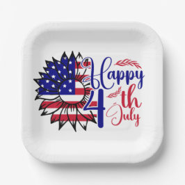 7月4日ひまわり ペーパープレート