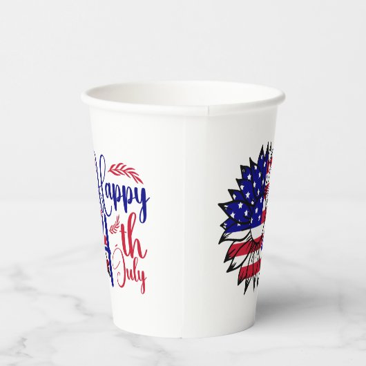 7月4日ひまわり 紙コップ (右)