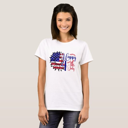 7月4日ひまわり Tシャツ (正面フル)