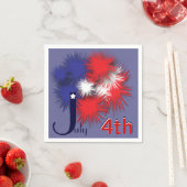 7月4日ふわふわ国旗 スタンダードカクテルナプキン (インサイチュ)