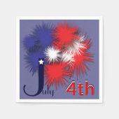 7月4日ふわふわ国旗 スタンダードカクテルナプキン (正面)