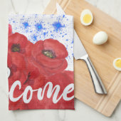 7月4日へようこそ キッチンタオル (四つ折り)