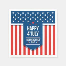 7月4日めでたい星とストライプ スタンダードカクテルナプキン