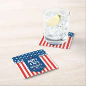 7月4日めでたい星とストライプ ペーパーコースター (インサイチュ)