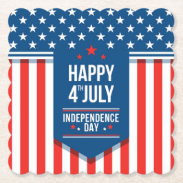 7月4日めでたい星とストライプ ペーパーコースター