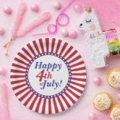 7月4日めでたい星とストライプ ペーパープレート (パーティー)