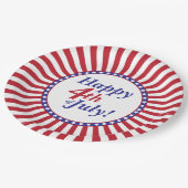 7月4日めでたい星とストライプ ペーパープレート (アングル)