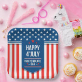 7月4日めでたい星とストライプ ペーパープレート (パーティー)