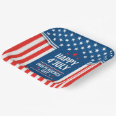 7月4日めでたい星とストライプ ペーパープレート (傾斜あり)