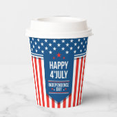 7月4日めでたい星とストライプ 紙コップ (裏面)