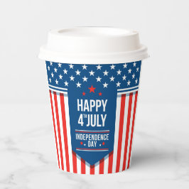 7月4日めでたい星とストライプ 紙コップ