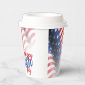 7月4日めでたい星とストライプ 紙コップ (右)