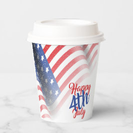 7月4日めでたい星とストライプ 紙コップ