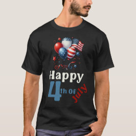 7月4日めでたい紅白と青の風船 Tシャツ