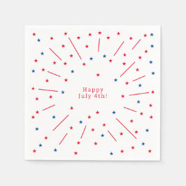 7月4日めでたい花火と星 スタンダードカクテルナプキン
