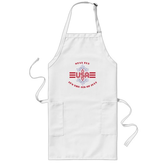7月4日も飛びっきりカッコよく Tシャツ ロングエプロン (正面)