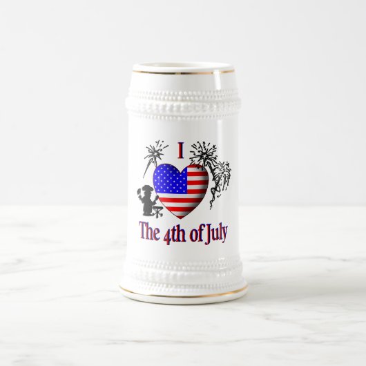 7月4日をお祝いします ビールジョッキ (中央)