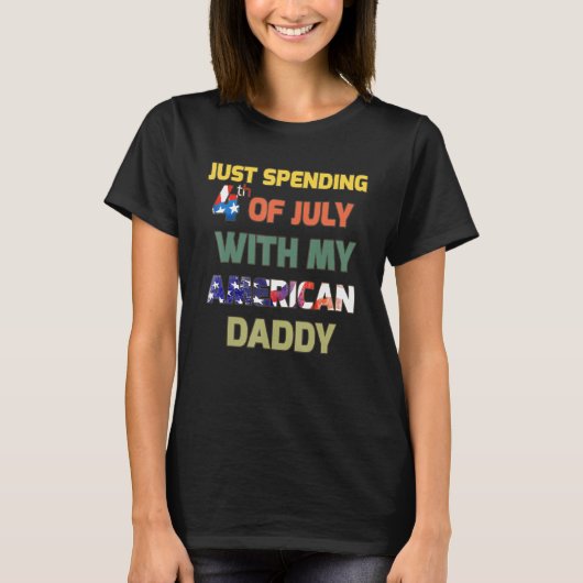 7月4日をアメリカのパパGと過ごすだけ Tシャツ (正面)