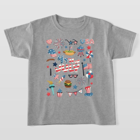 7月4日アイコンかわいい Tシャツ (レイダウン)