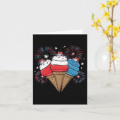 7月4日アイスクリームウィメンメンズキッズ カード (黄色い花)