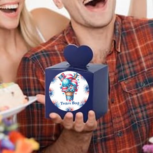 7月4日アイスクリームジェンダー発表チームボーイ ラウンドシール