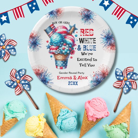 7月4日アイスクリームジェンダー発表 ペーパープレート