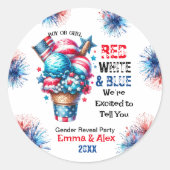 7月4日アイスクリームジェンダー発表 ラウンドシール (正面)