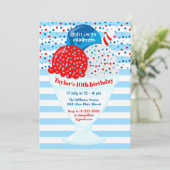 7月4日アイスクリームバースデーパーティー 招待状 (スタンド正面)