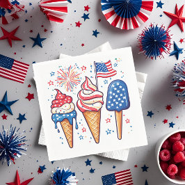 7月4日アイスクリームパーティー スタンダードカクテルナプキン