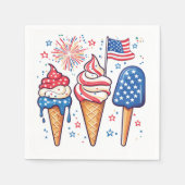 7月4日アイスクリームパーティー スタンダードカクテルナプキン (正面)