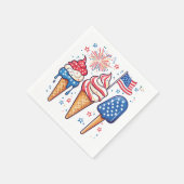 7月4日アイスクリームパーティー スタンダードカクテルナプキン (角)