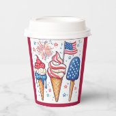 7月4日アイスクリームパーティー 紙コップ (正面)