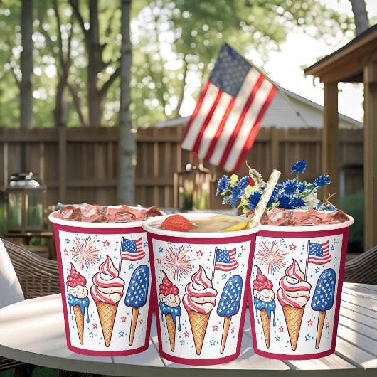 7月4日アイスクリームパーティー 紙コップ