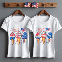 7月4日アイスクリーム女子Tシャツ