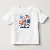 7月4日アイスクリームUSA国旗のキッズティー トドラーTシャツ (正面)