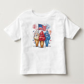 7月4日アイスクリームUSA州旗キッズTシャツ トドラーTシャツ (正面)